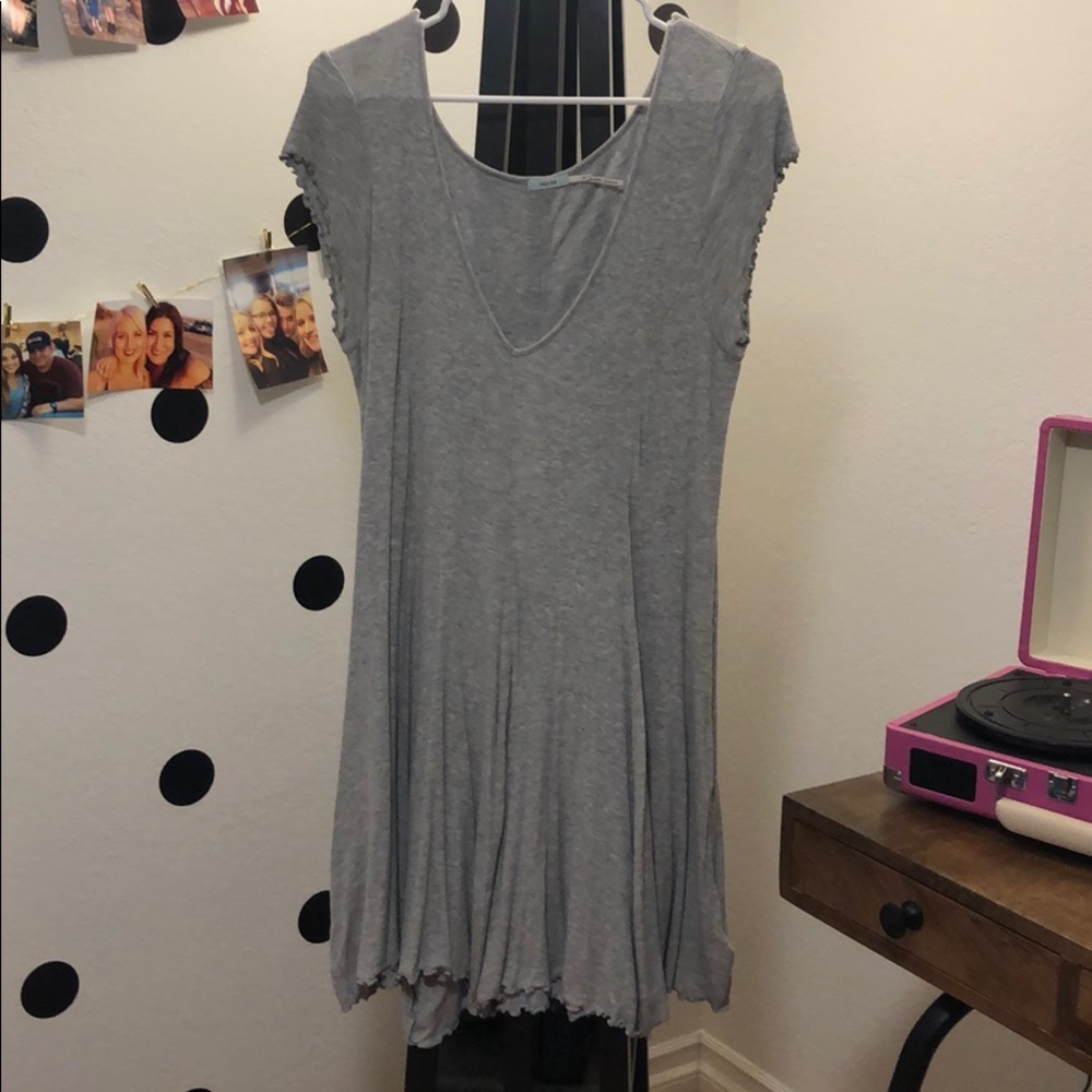 Ruffle gray dress
